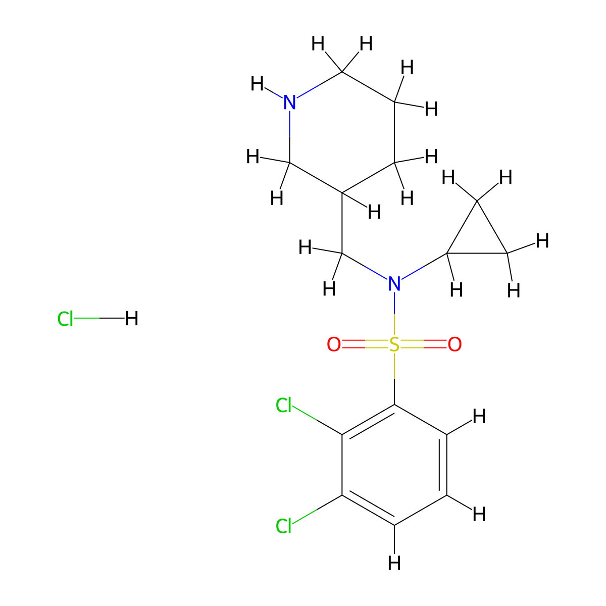 2,3-Dichloro-N-cyclopropyl-N-(piperidin-3-ylmethyl)benzenesulfonamide hydrochloride molecular structure, CAS 1417793-95-3