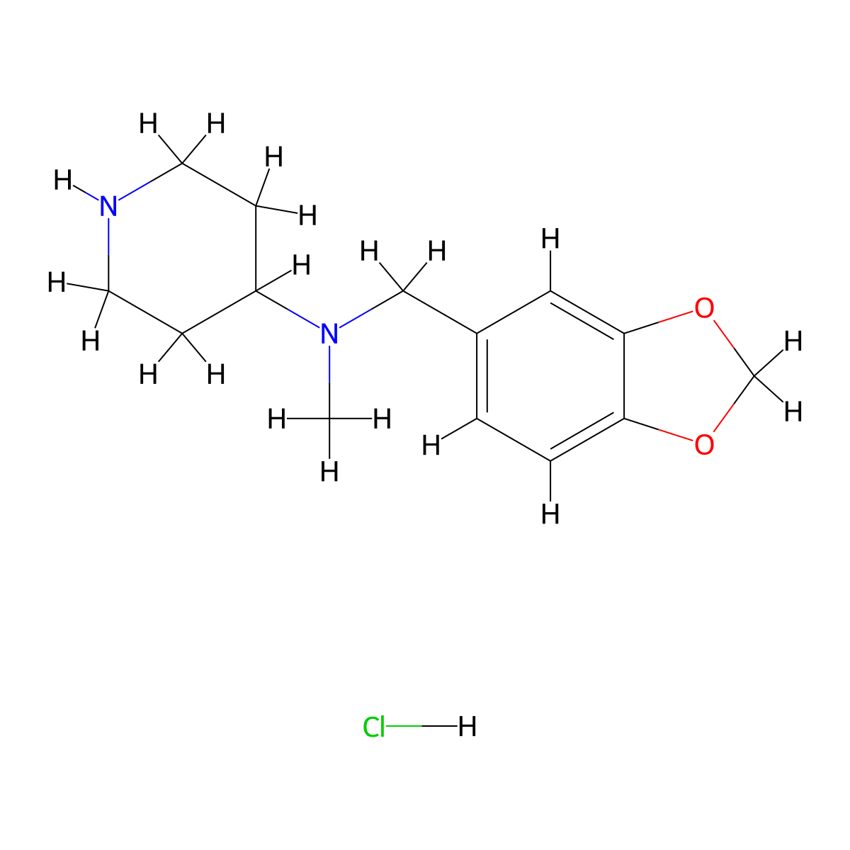 N-(Benzo[d][1,3]dioxol-5-ylmethyl)-N-methylpiperidin-4-amine hydrochloride molecular structure, CAS 1417793-97-5