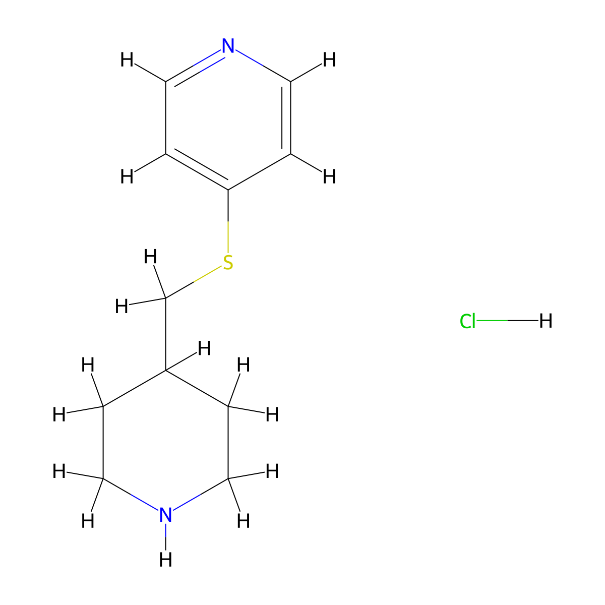 4-((Piperidin-4-ylmethyl)thio)pyridine hydrochloride molecular structure, CAS 1417793-98-6