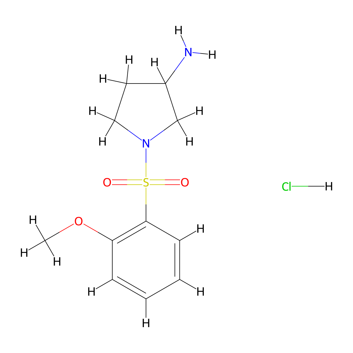1-((2-Methoxyphenyl)sulfonyl)pyrrolidin-3-amine hydrochloride molecular structure, CAS 1417794-04-7