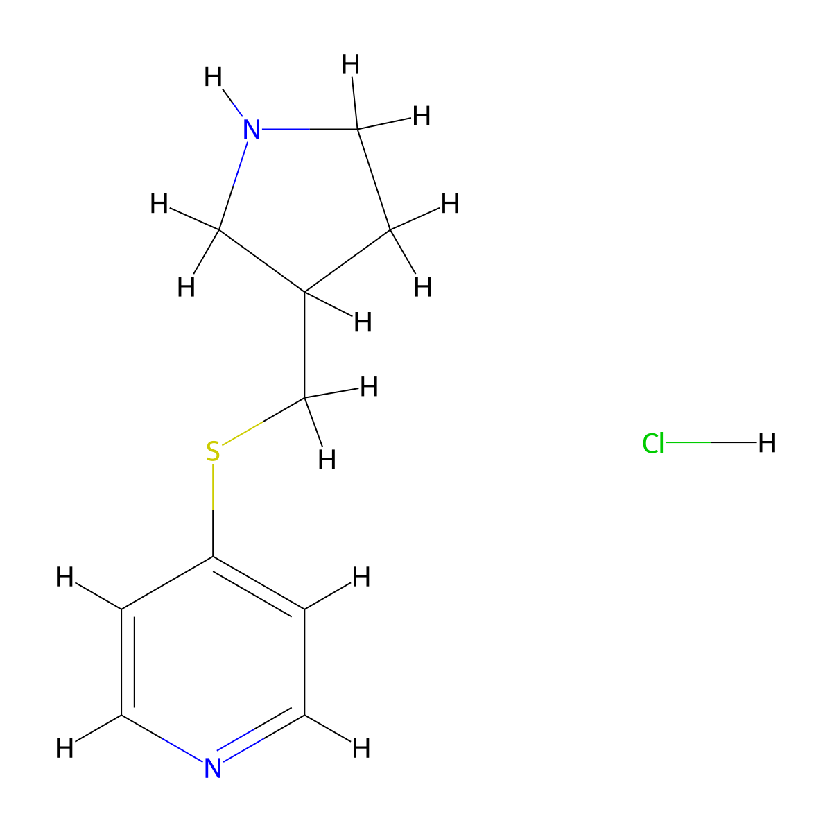 4-((Pyrrolidin-3-ylmethyl)thio)pyridine hydrochloride molecular structure, CAS 1417794-05-8