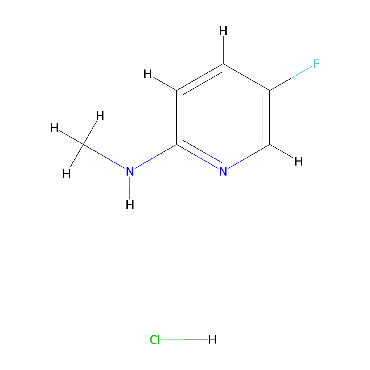5-fluoro-N-methylpyridin-2-amine hydrochloride molecular structure, CAS 1417794-20-7