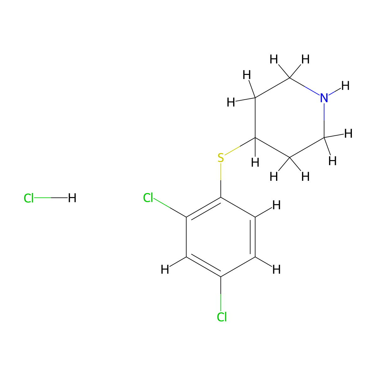 4-((2,4-Dichlorophenyl)thio)piperidine hydrochloride molecular structure, CAS 1417794-27-4