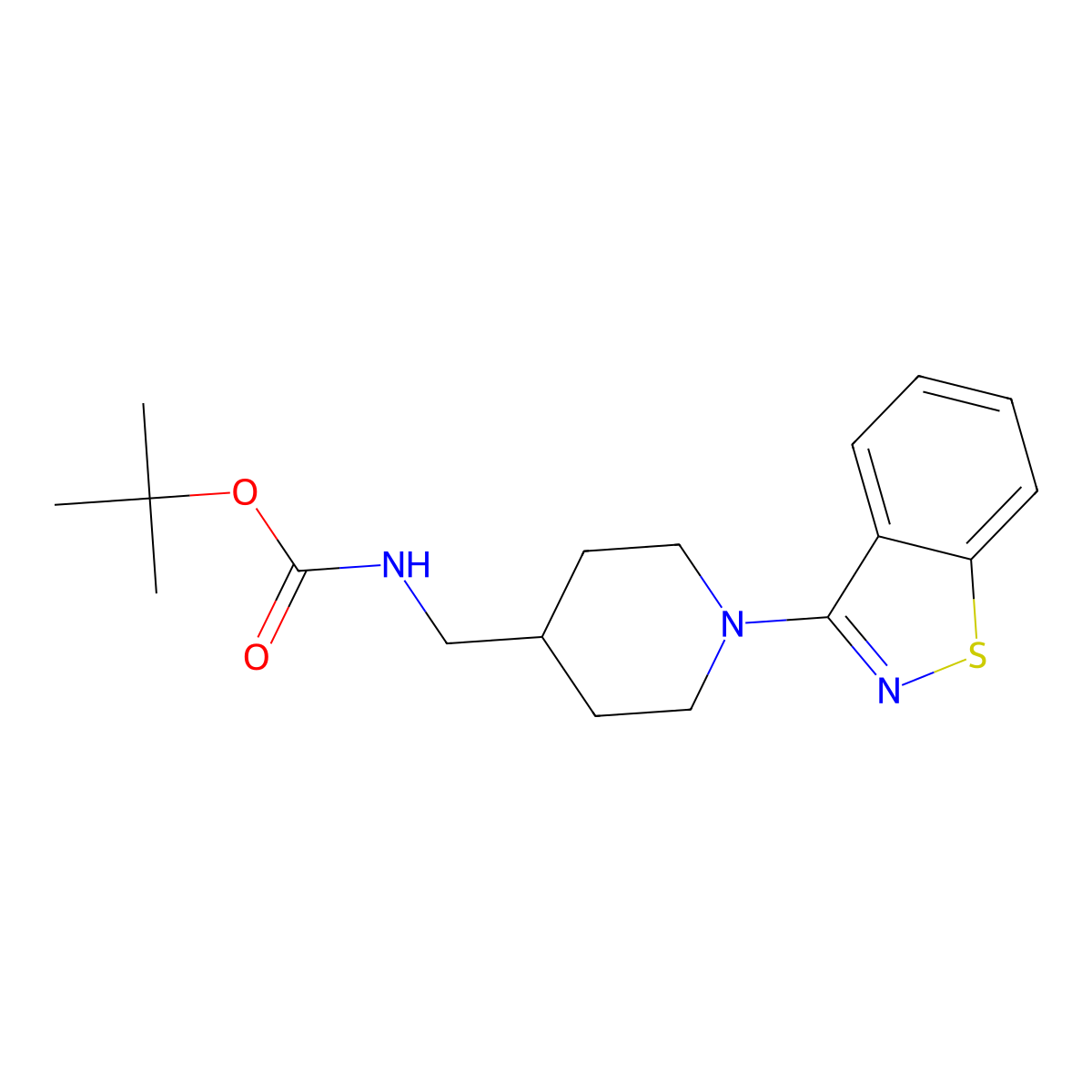 tert-Butyl ((1-(benzo[d]isothiazol-3-yl)piperidin-4-yl)methyl)carbamate molecular structure, CAS 1417794-28-5