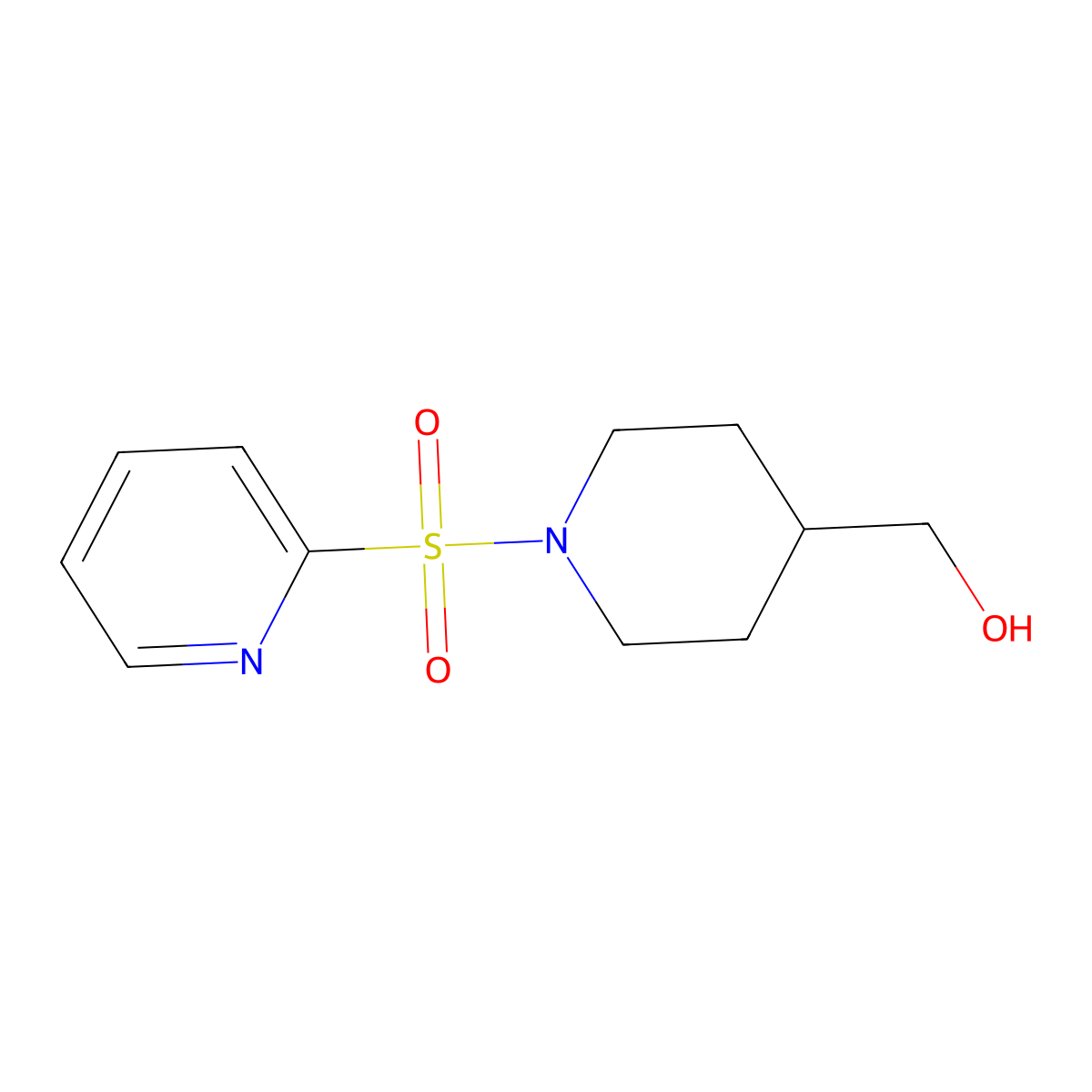 (1-(Pyridin-2-ylsulfonyl)piperidin-4-yl)methanol molecular structure, CAS 1417794-29-6