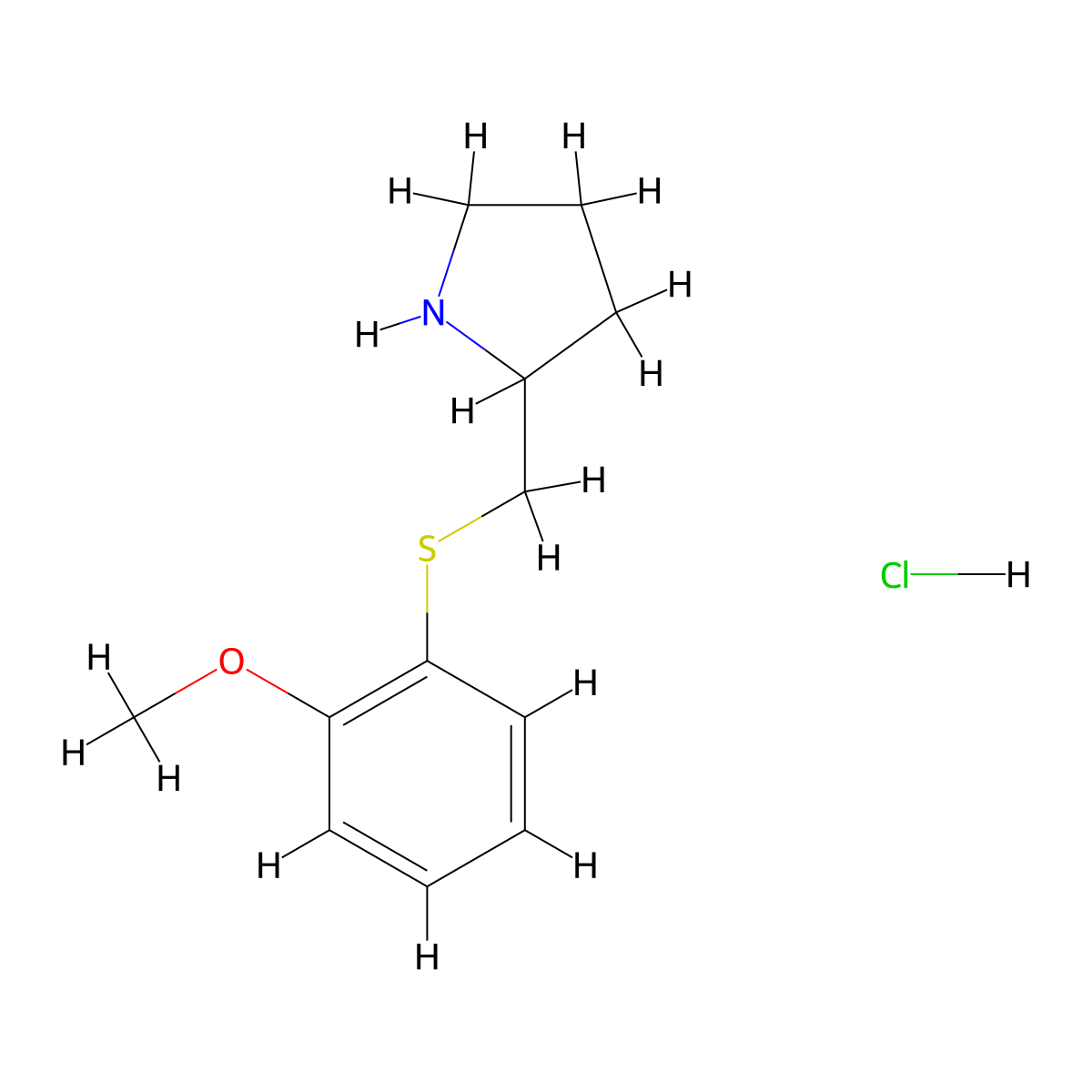 2-(((2-Methoxyphenyl)thio)methyl)pyrrolidine hydrochloride molecular structure, CAS 1417794-33-2