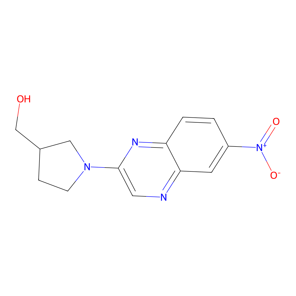 (1-(6-Nitroquinoxalin-2-yl)pyrrolidin-3-yl)methanol molecular structure, CAS 1417794-35-4