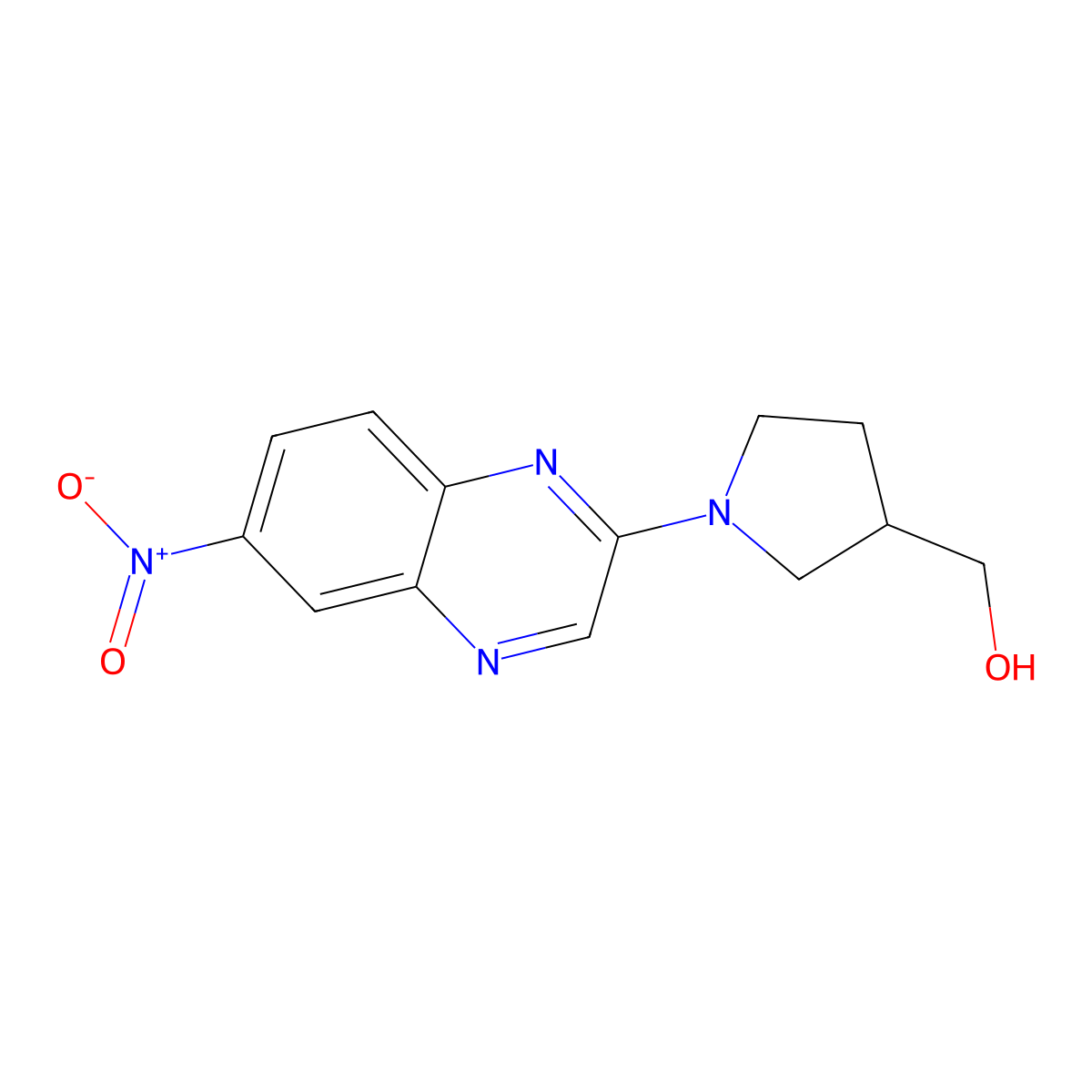 (1-(6-Nitroquinoxalin-2-yl)pyrrolidin-3-yl)methanol molecular structure, CAS 1417794-35-4