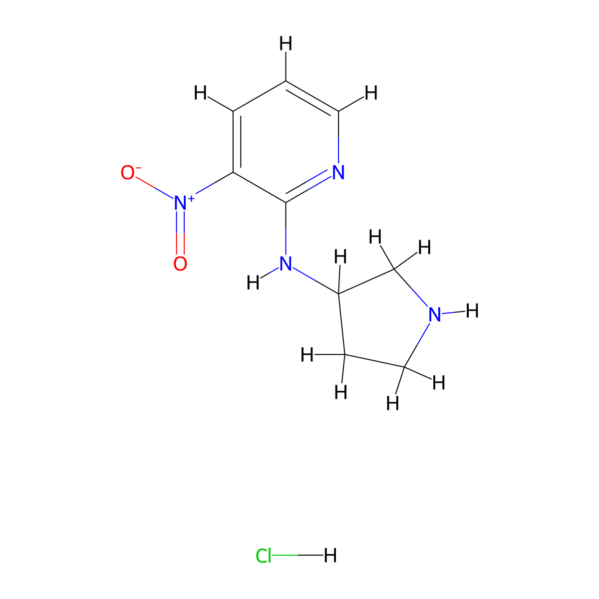 3-Nitro-N-(pyrrolidin-3-yl)pyridin-2-amine hydrochloride molecular structure, CAS 1417794-36-5