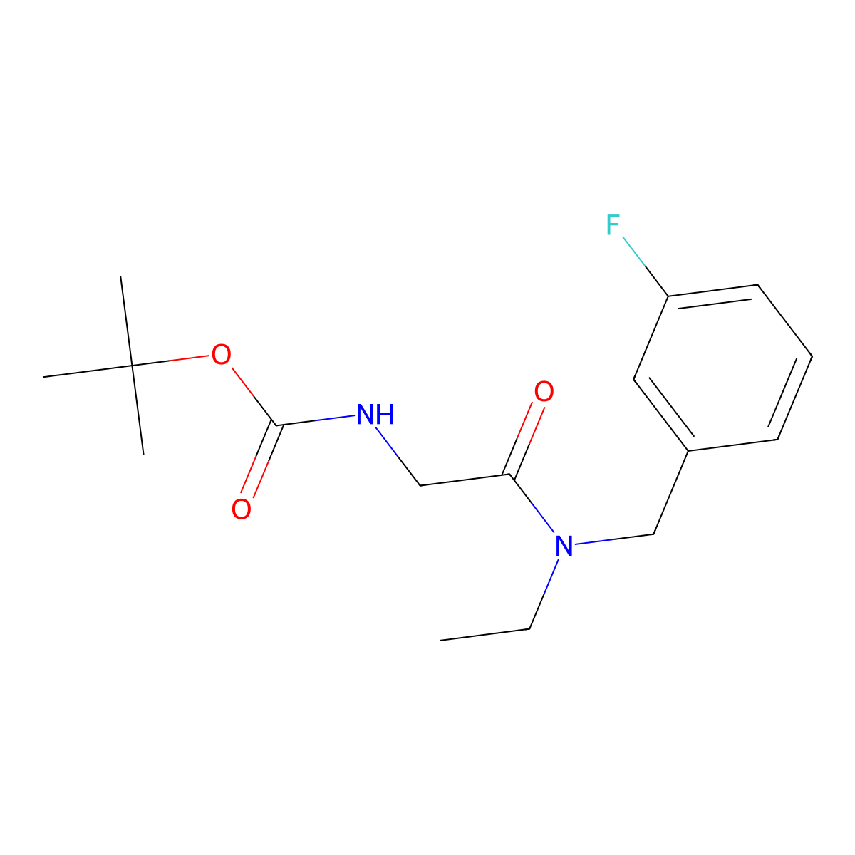tert-Butyl (2-(ethyl(3-fluorobenzyl)amino)-2-oxoethyl)carbamate molecular structure, CAS 1417794-38-7