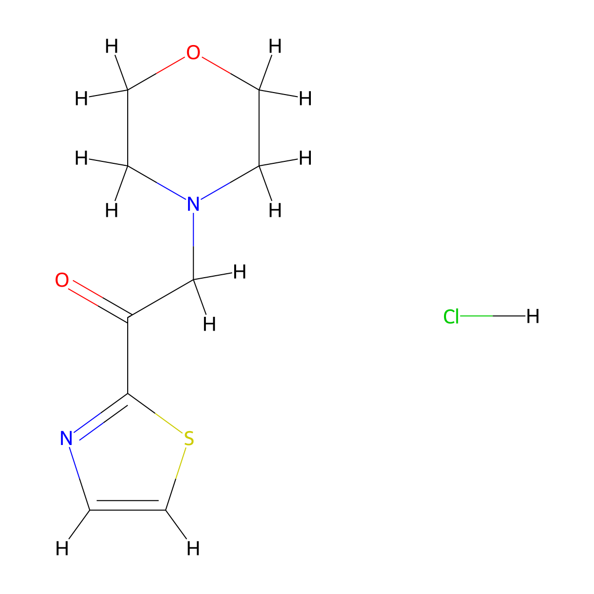 2-Morpholino-1-(thiazol-2-yl)ethanone hydrochloride molecular structure, CAS 1417794-40-1