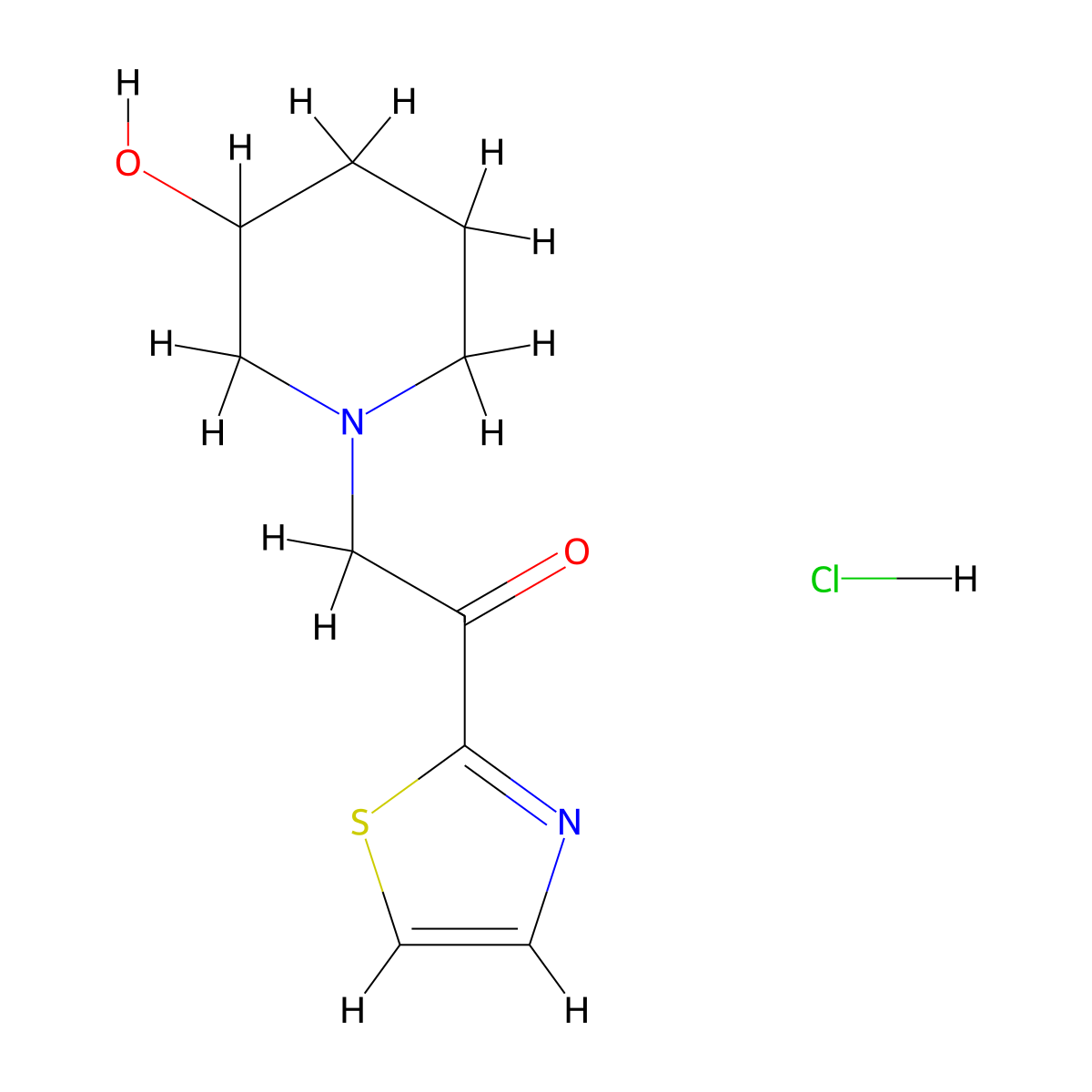 2-(3-Hydroxypiperidin-1-yl)-1-(thiazol-2-yl)ethanone hydrochloride molecular structure, CAS 1417794-42-3