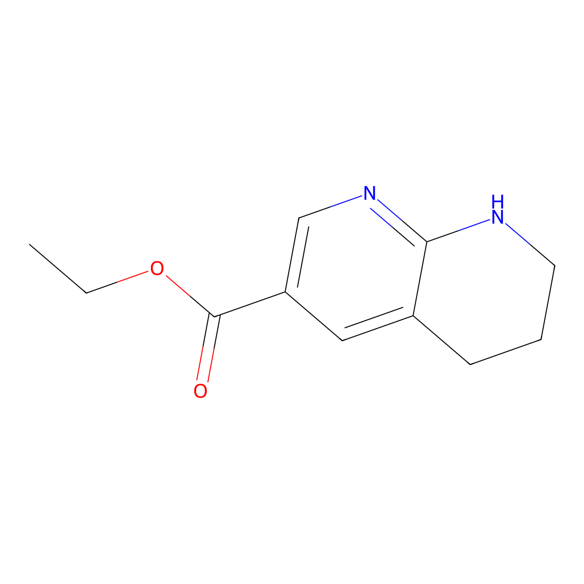 Ethyl 5,6,7,8-tetrahydro-1,8-naphthyridine-3-carboxylate molecular structure, CAS 1417794-43-4