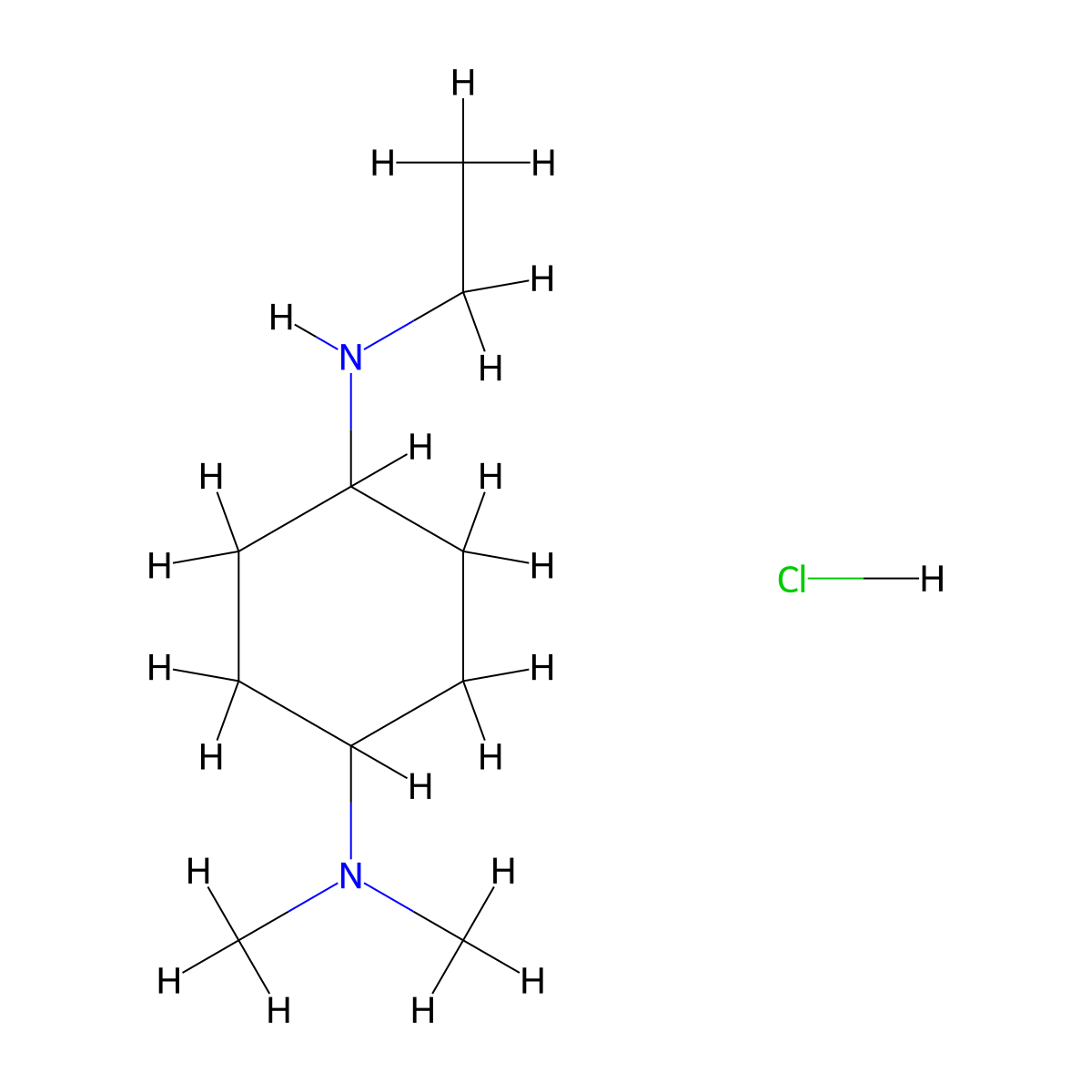 N1-ethyl-N4,N4-dimethylcyclohexane-1,4-diamine hydrochloride molecular structure, CAS 1417794-44-5