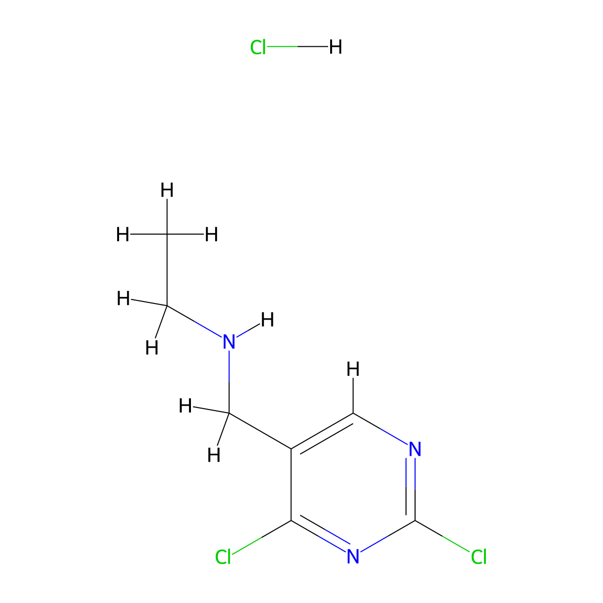 N-((2,4-Dichloropyrimidin-5-yl)methyl)ethanamine hydrochloride molecular structure, CAS 1417794-47-8
