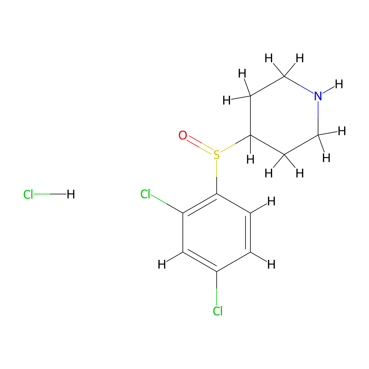4-((2,4-Dichlorophenyl)sulfinyl)piperidine hydrochloride molecular structure, CAS 1417794-49-0