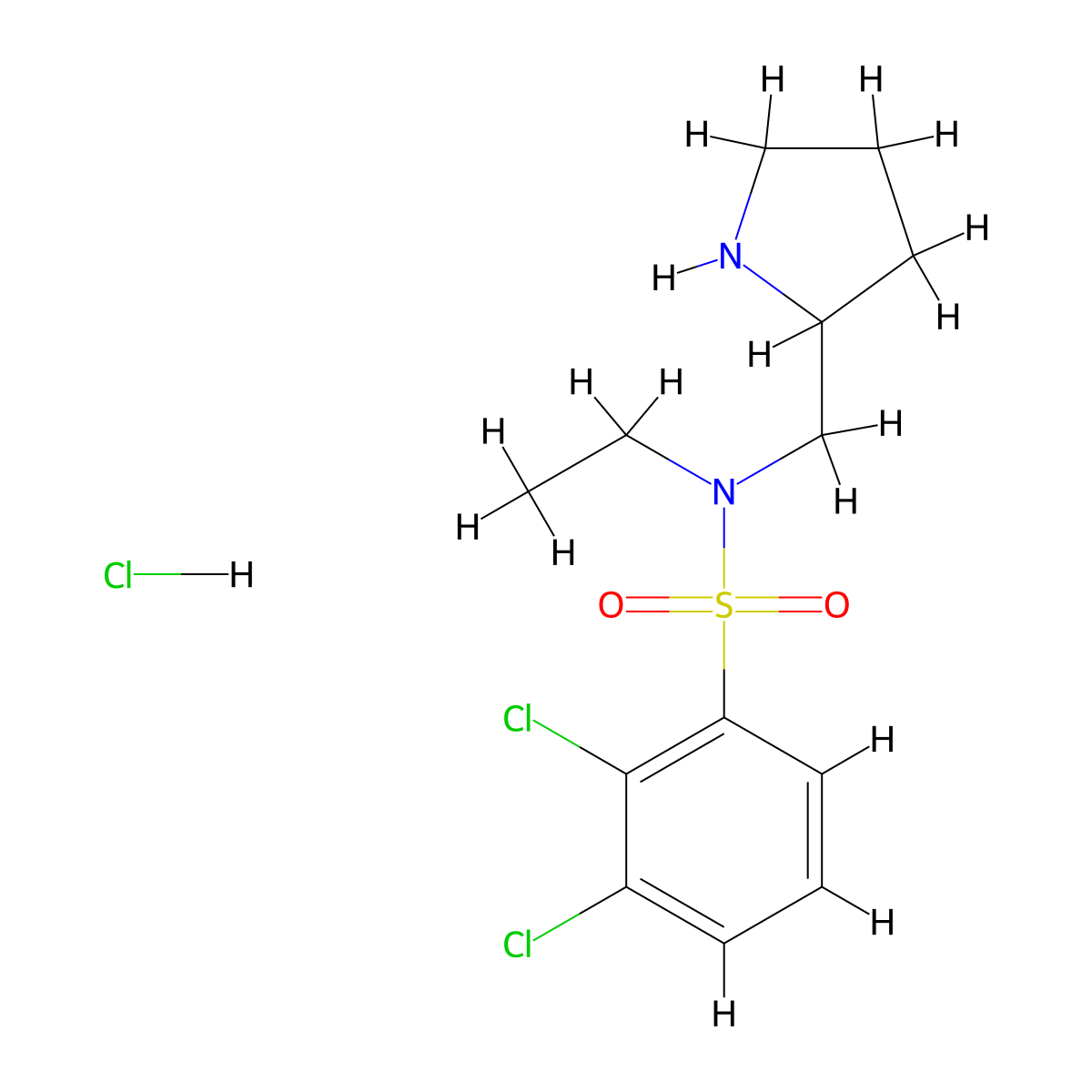 2,3-Dichloro-N-ethyl-N-(pyrrolidin-2-ylmethyl)benzenesulfonamide hydrochloride molecular structure, CAS 1417794-52-5
