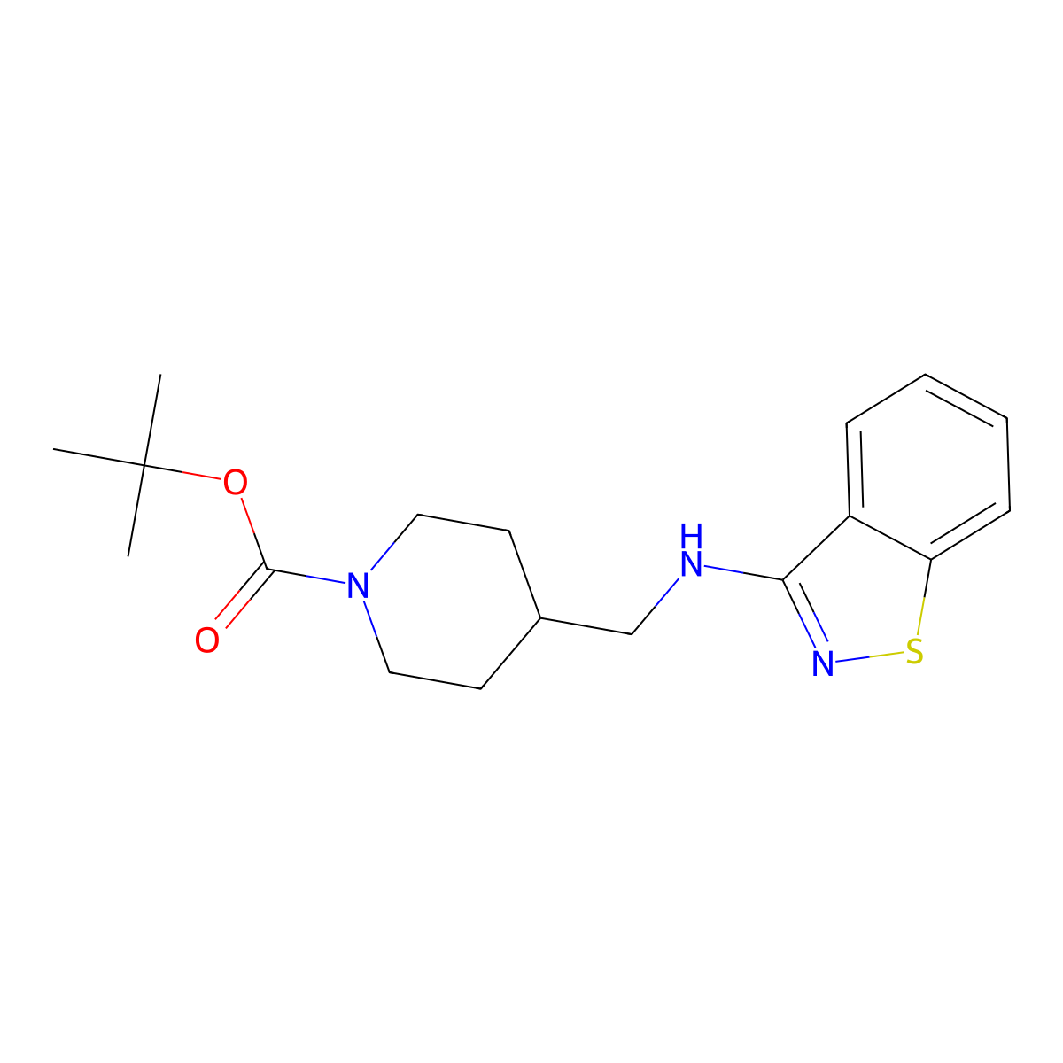 tert-Butyl 4-((benzo[d]isothiazol-3-ylamino)methyl)piperidine-1-carboxylate molecular structure, CAS 1417794-56-9