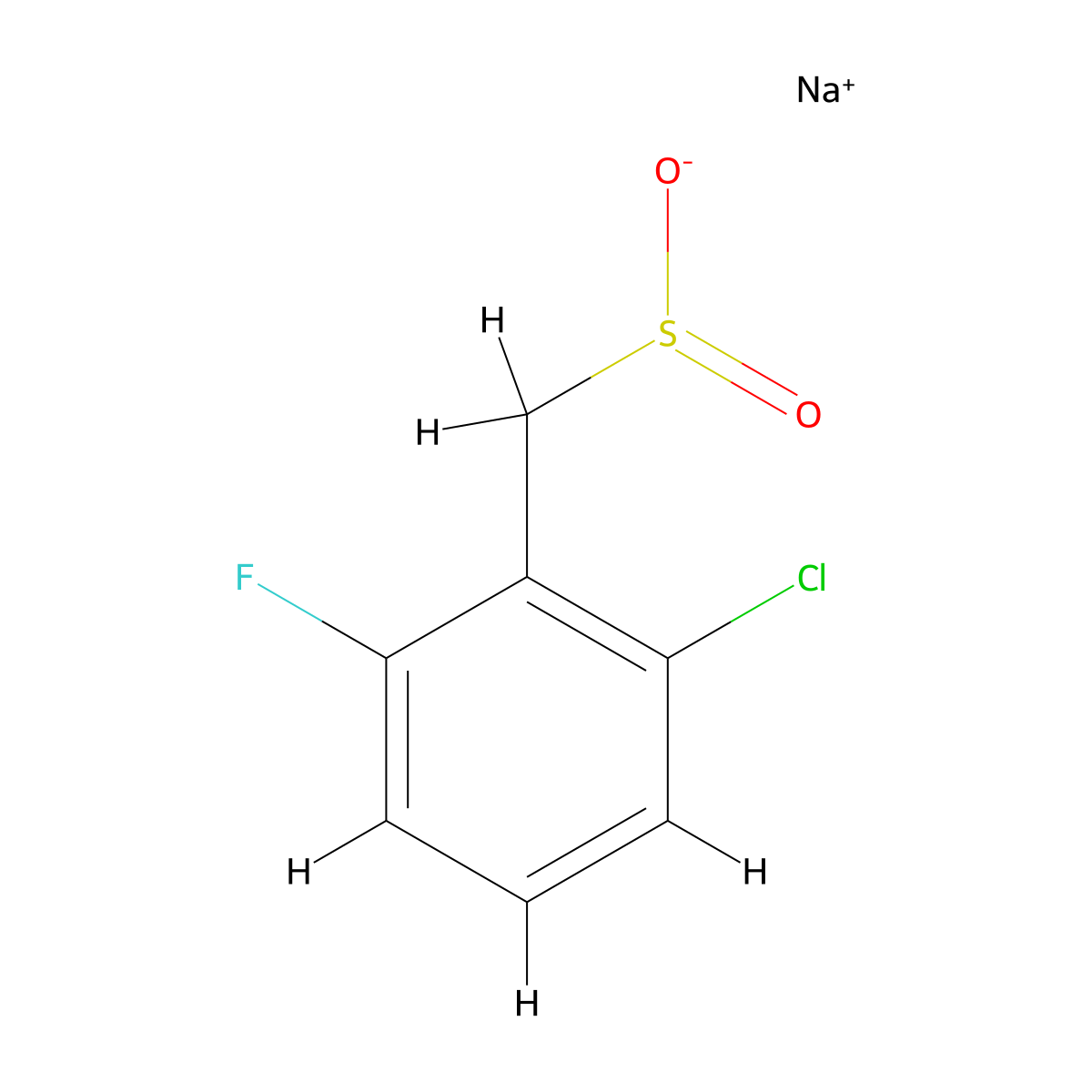 Sodium (2-chloro-6-fluorophenyl)methanesulfinate molecular structure, CAS 1417794-62-7