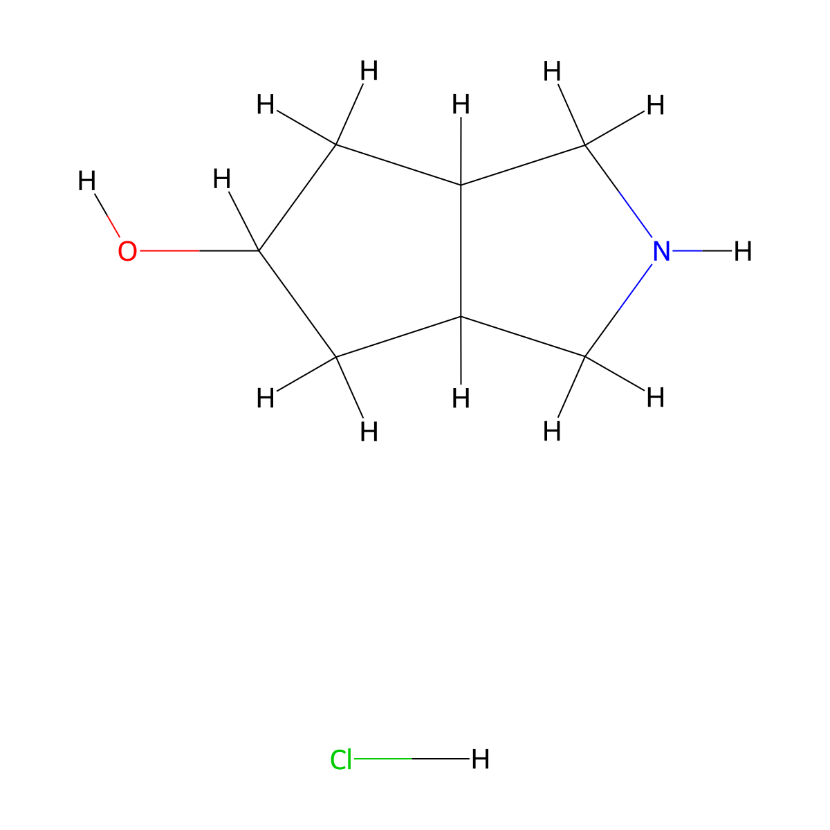 Octahydrocyclopenta[c]pyrrol-5-ol hydrochloride molecular structure, CAS 1417820-59-7