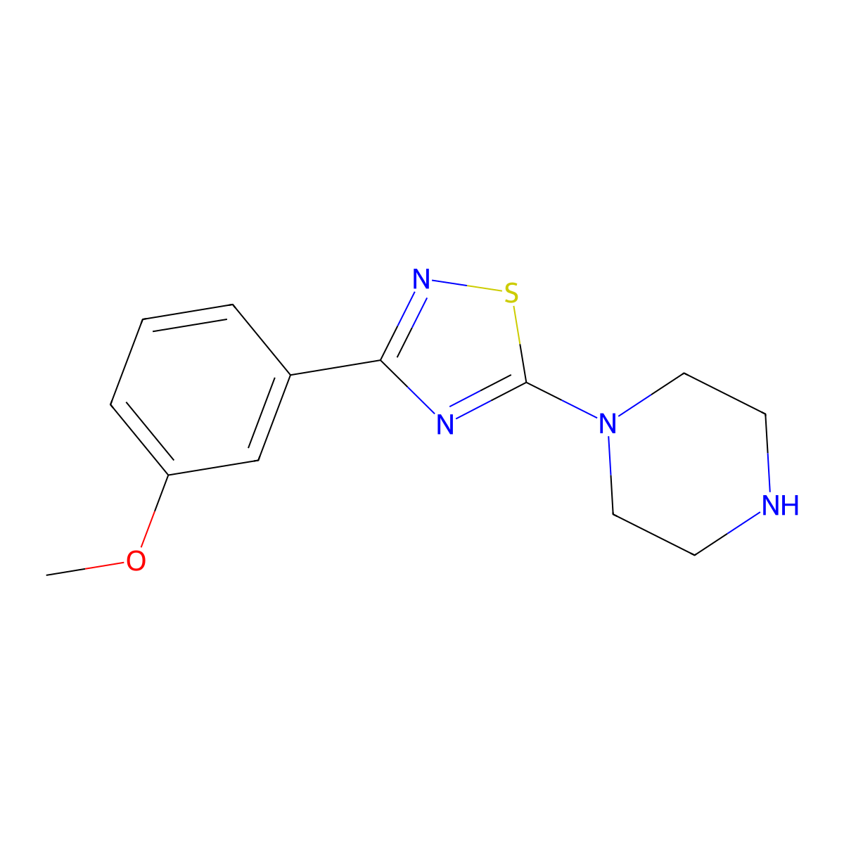1-[3-(3-Methoxyphenyl)-1,2,4-thiadiazol-5-yl]piperazine molecular structure, CAS 1417825-11-6
