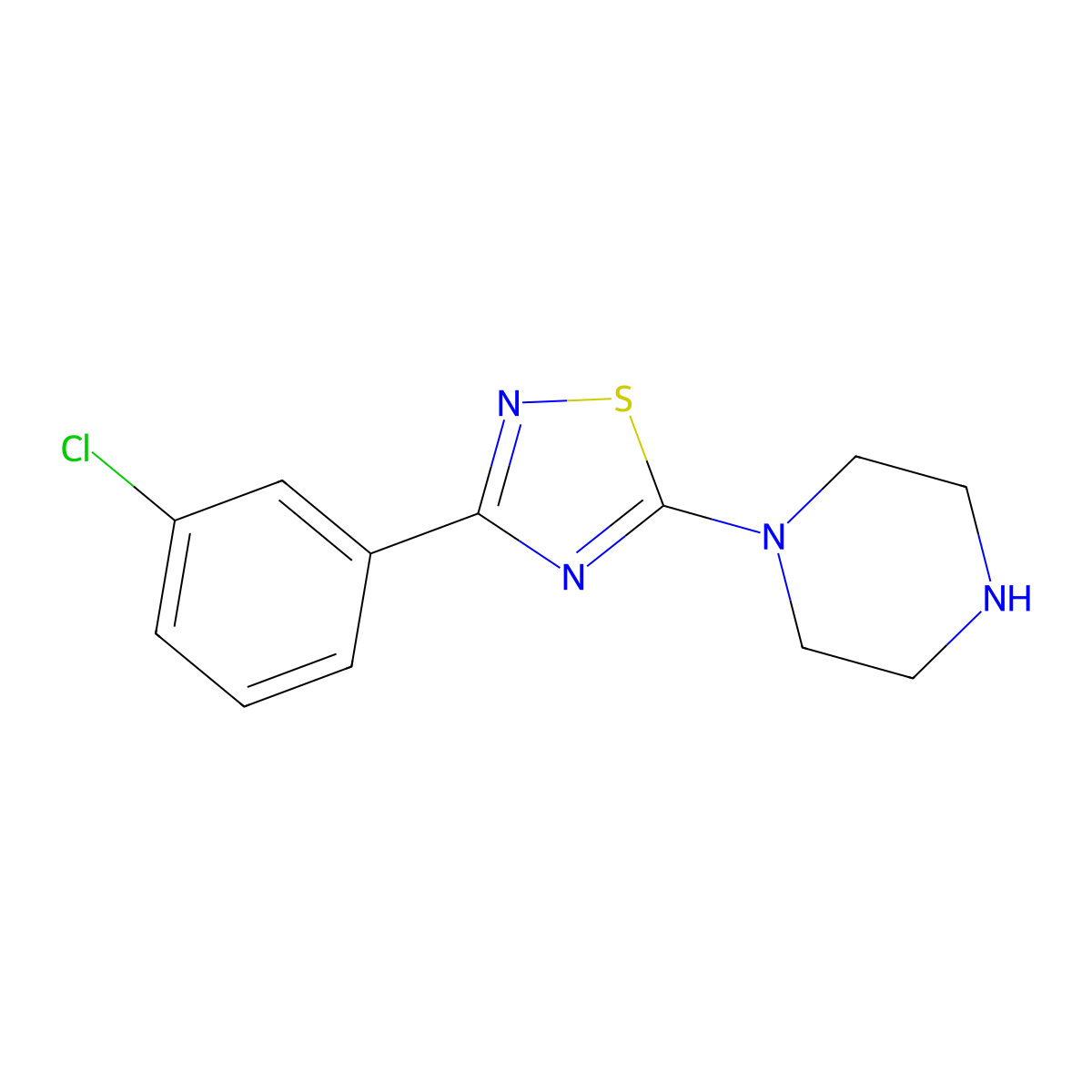 1-[3-(3-Chlorophenyl)-1,2,4-thiadiazol-5-yl]piperazine molecular structure, CAS 1417825-49-0