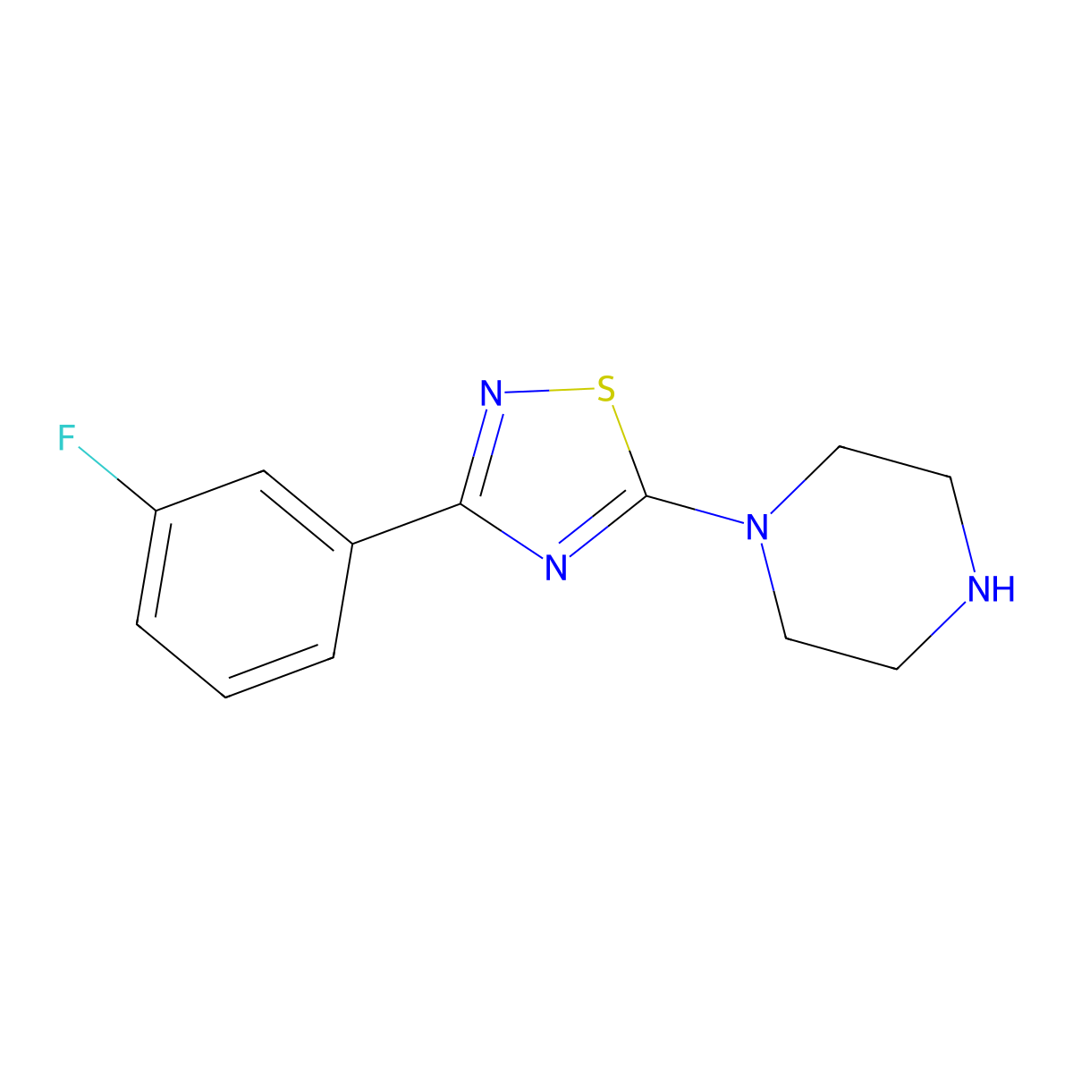 1-[3-(3-Fluorophenyl)-1,2,4-thiadiazol-5-yl]piperazine molecular structure, CAS 1417825-51-4