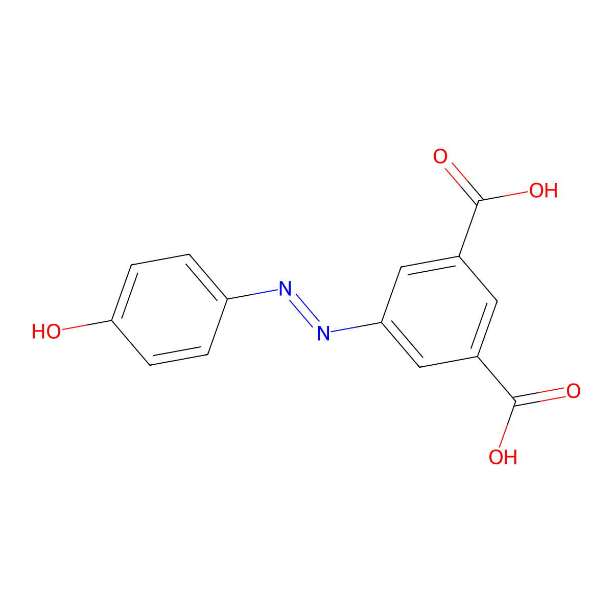 5-[2-(4-Hydroxyphenyl)diazenyl]-1,3-benzenedicarboxylic acid molecular structure, CAS 1417825-76-3