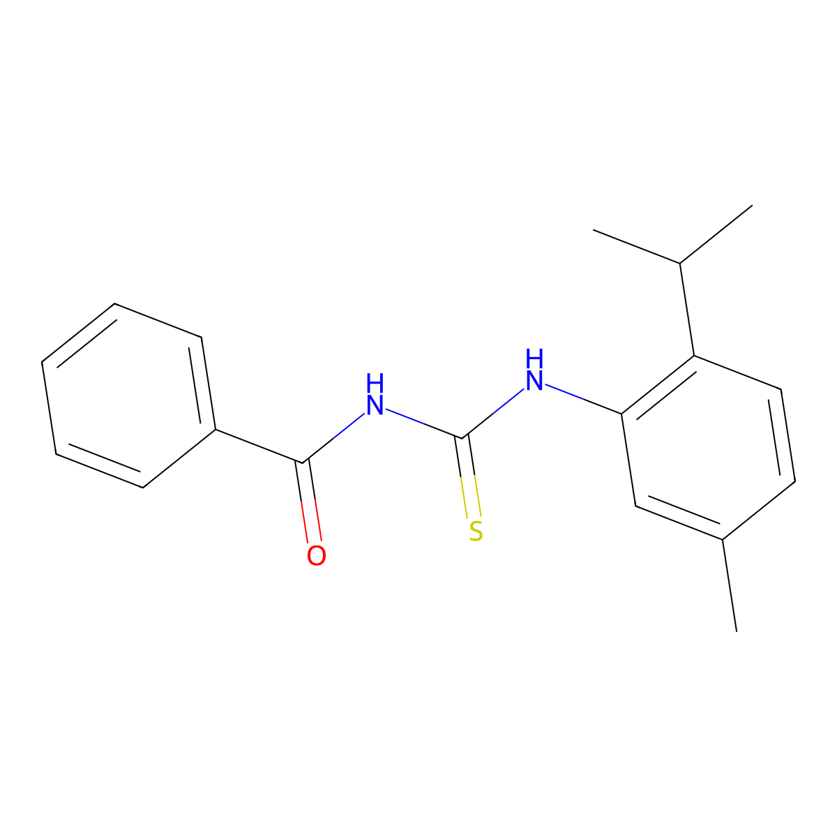 1-Benzoyl-3-(2-isopropyl-5-methylphenyl)thiourea molecular structure, CAS 1417885-70-1