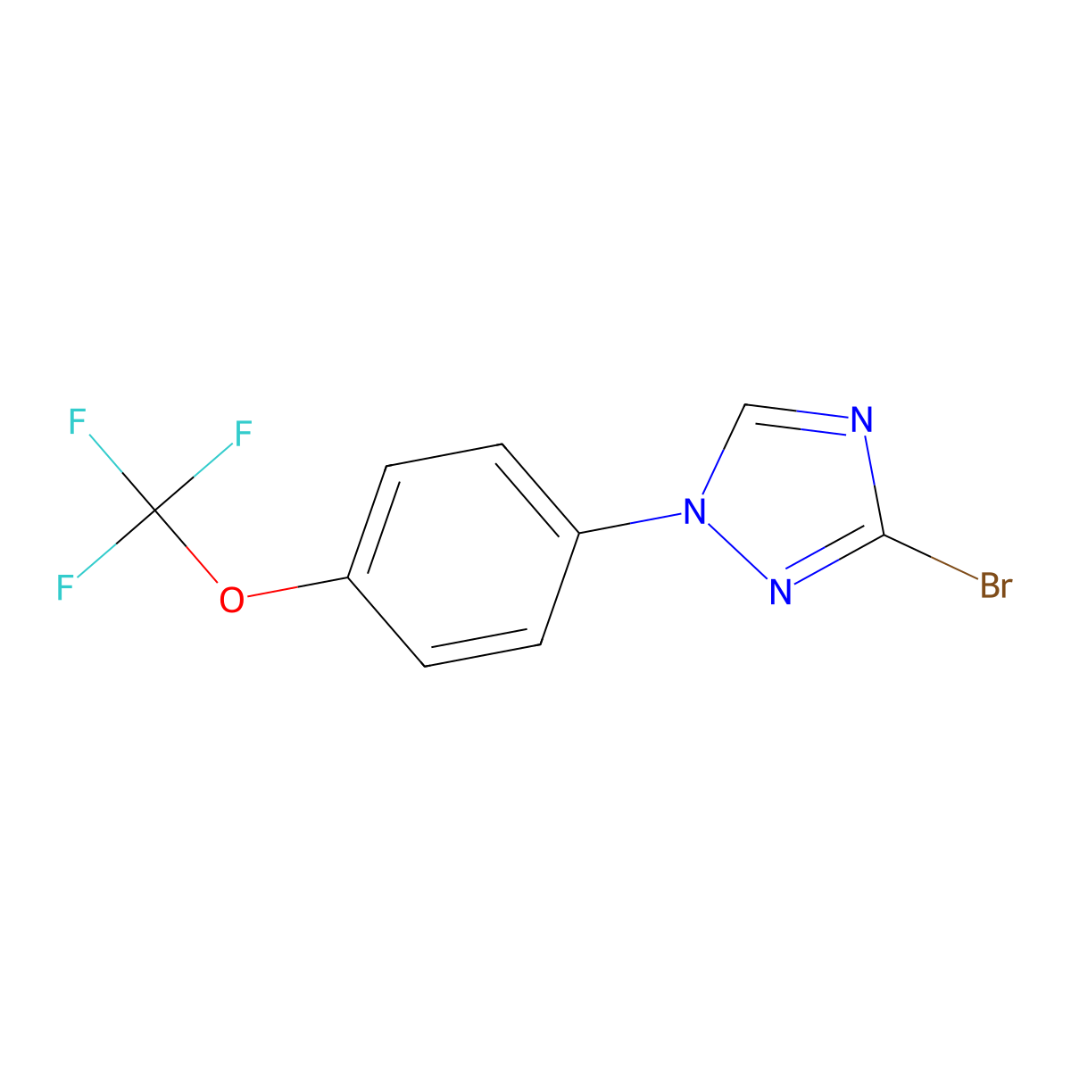 3-bromo-1-(4-(trifluoromethoxy)phenyl)-1H-1,2,4-triazole molecular structure, CAS 1417885-96-1