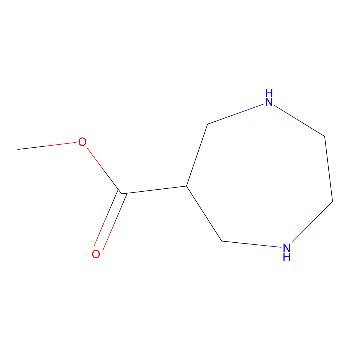 Methyl 1,4-diazepane-6-carboxylate molecular structure, CAS 1417898-94-2
