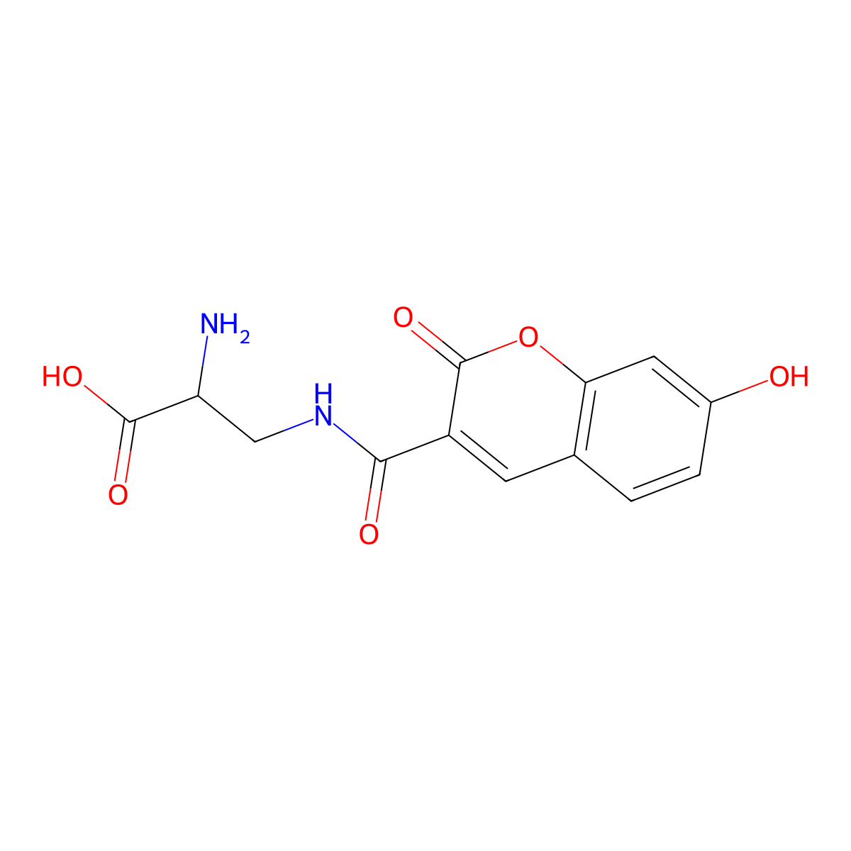 (R)-2-amino-3-(7-hydroxy-2-oxo-2H-chromene-3-carboxamido)propanoic acid molecular structure, CAS 1417905-41-9