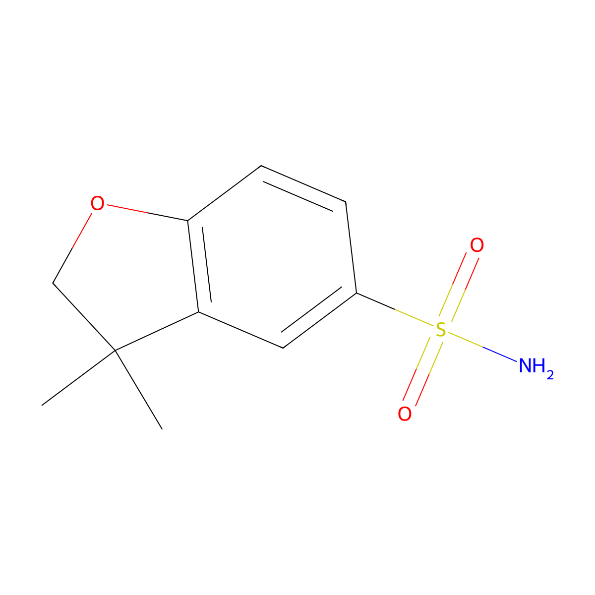 3,3-Dimethyl-2,3-dihydro-1-benzofuran-5-sulfonamide molecular structure, CAS 141791-87-9