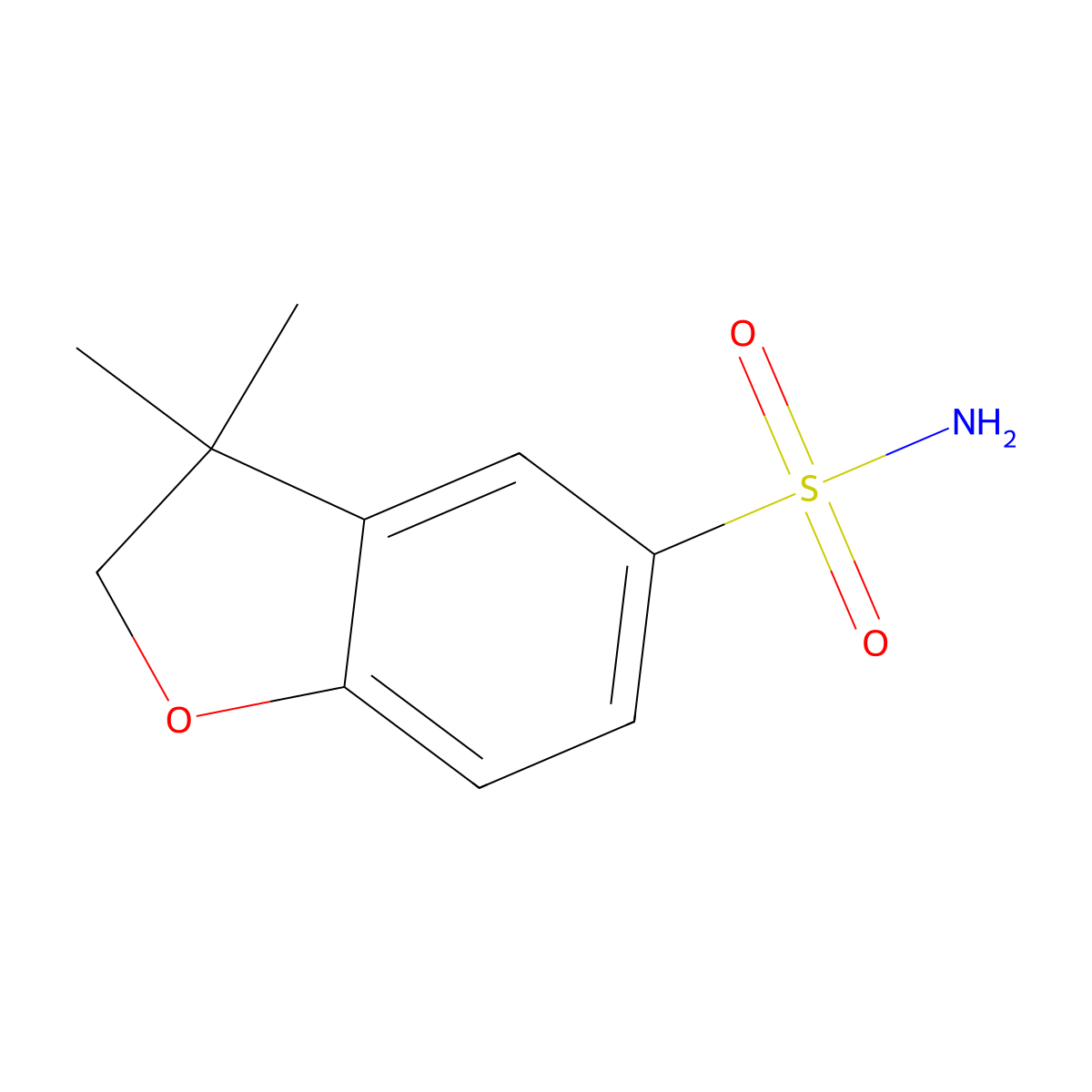 3,3-Dimethyl-2,3-dihydro-1-benzofuran-5-sulfonamide molecular structure, CAS 141791-87-9