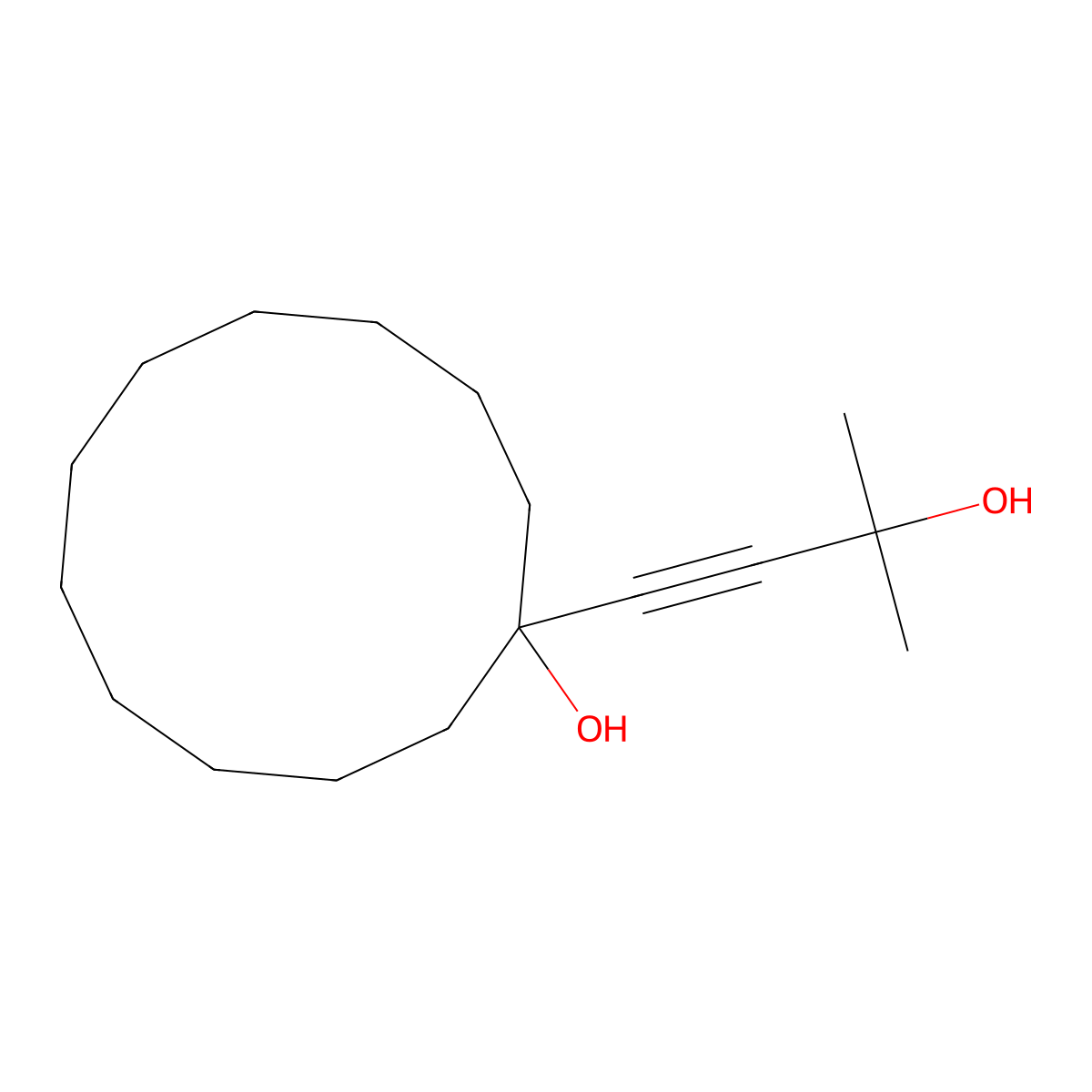 Cyclododecanol, 1-(3-hydroxy-3-methyl-1-butynyl)- molecular structure, CAS 141797-43-5