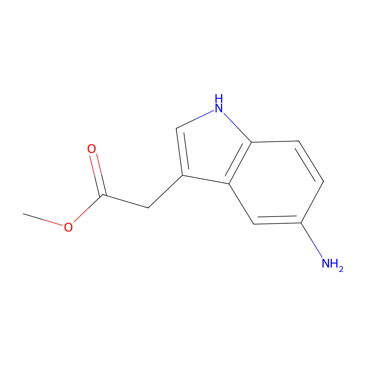 methyl 2-(5-amino-1H-indol-3-yl)acetate molecular structure, CAS 1417982-23-0
