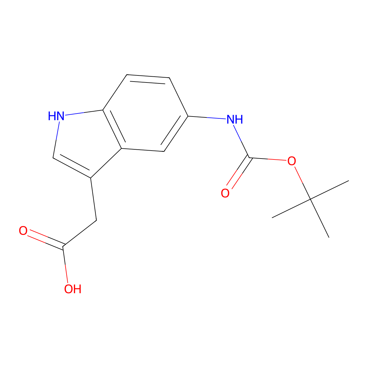 2-(5-{[(tert-butoxy)carbonyl]amino}-1H-indol-3-yl)acetic acid molecular structure, CAS 1417984-36-1