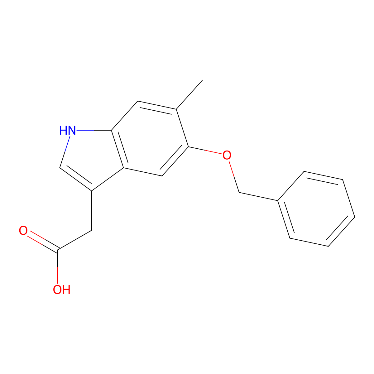 2-(5-(benzyloxy)-6-methyl-1H-indol-3-yl)acetic acid molecular structure, CAS 1417984-61-2