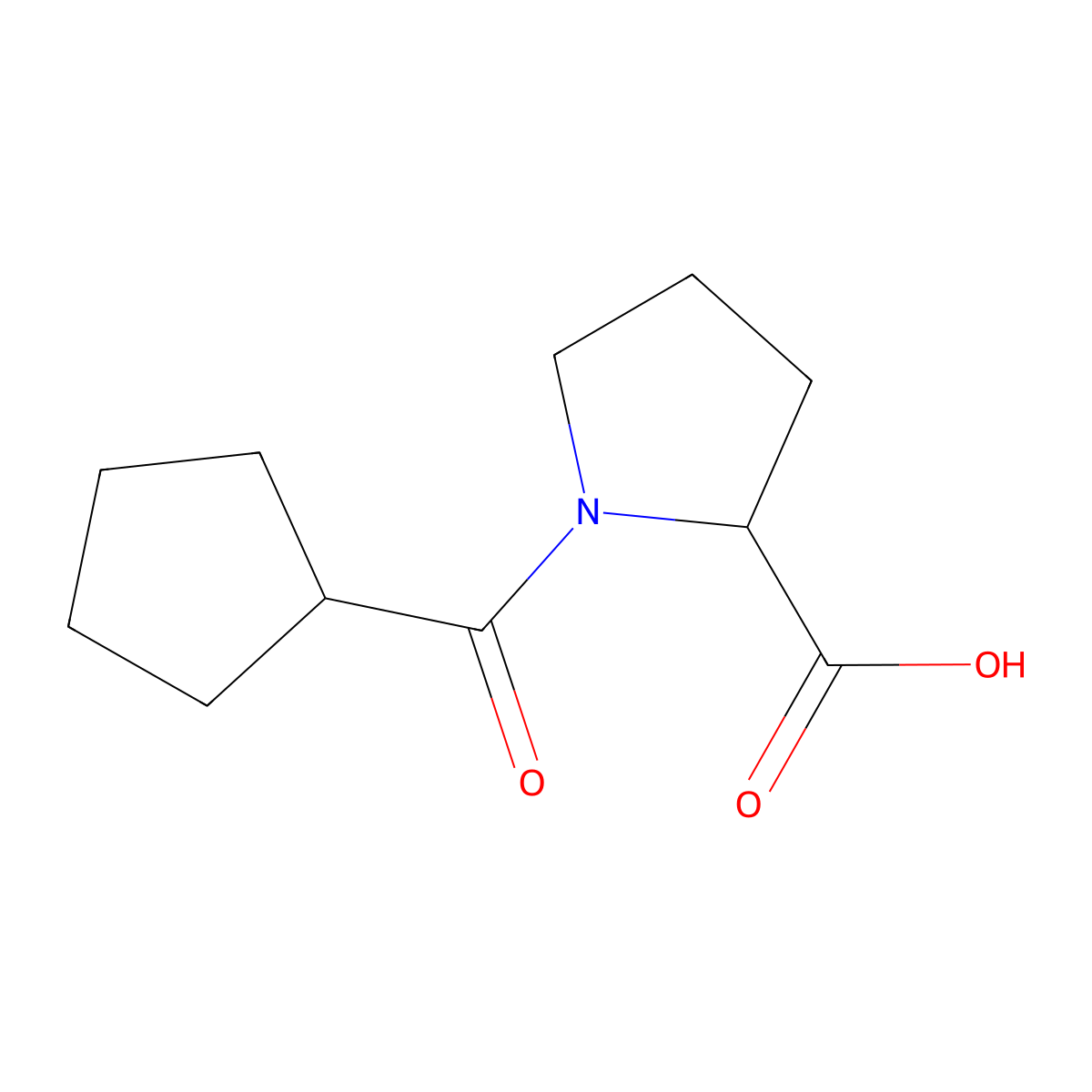1-Cyclopentanecarbonylpyrrolidine-2-carboxylic acid molecular structure, CAS 1417985-23-9