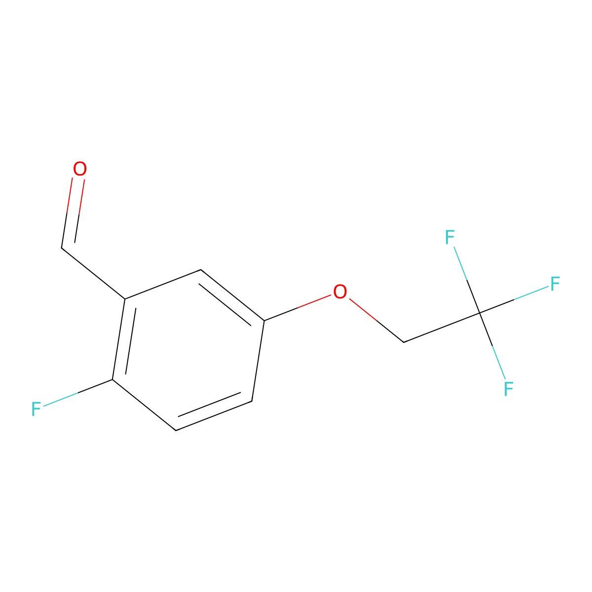 2-Fluoro-5-(2,2,2-trifluoroethoxy)benzaldehyde molecular structure, CAS 1417991-41-3
