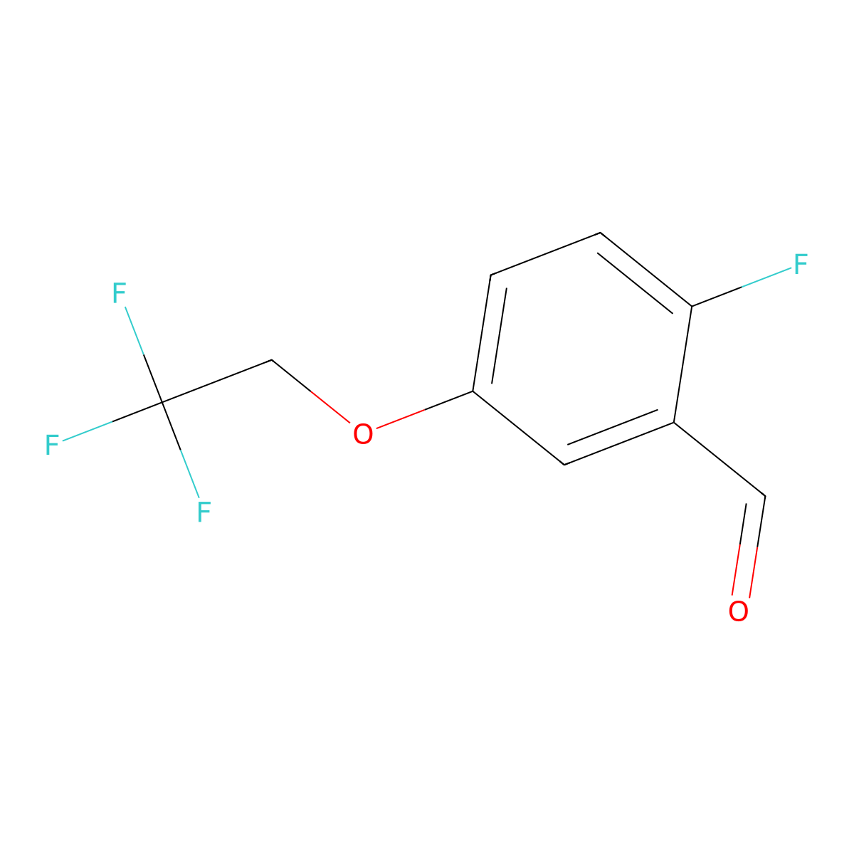 2-Fluoro-5-(2,2,2-trifluoroethoxy)benzaldehyde molecular structure, CAS 1417991-41-3