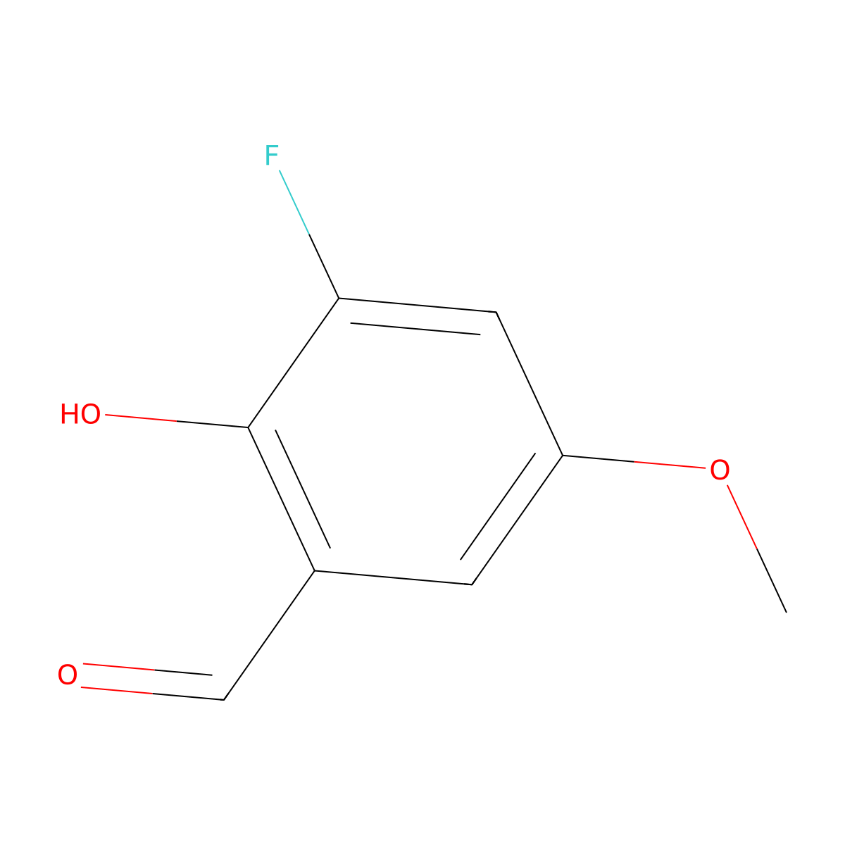 3-Fluoro-2-hydroxy-5-methoxybenzaldehyde molecular structure, CAS 1417996-86-1