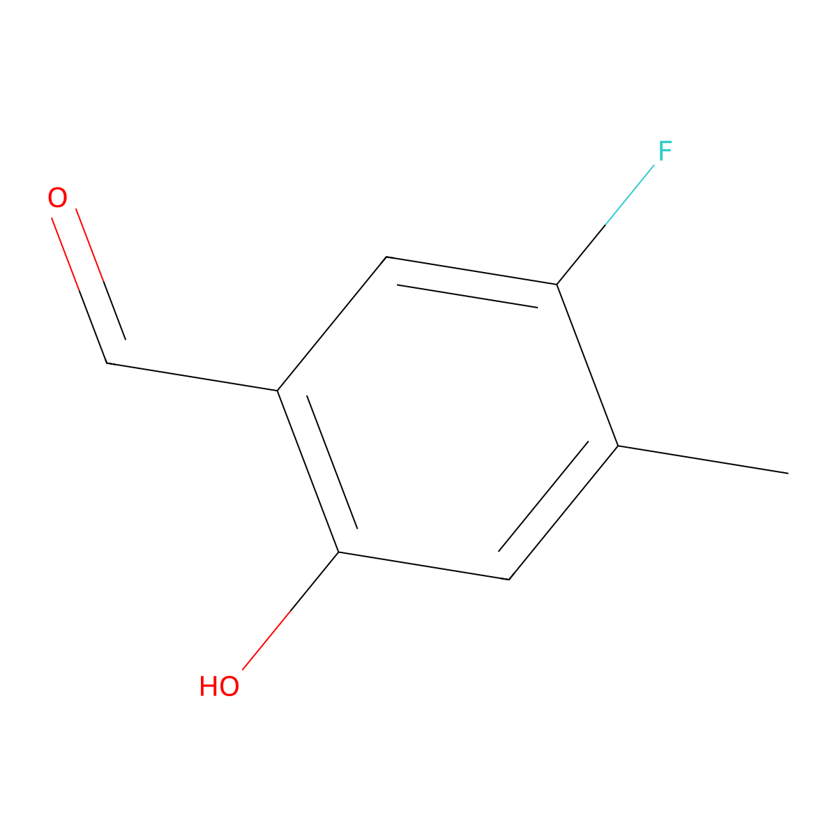 5-Fluoro-2-hydroxy-4-methylbenzaldehyde molecular structure, CAS 1417996-98-5