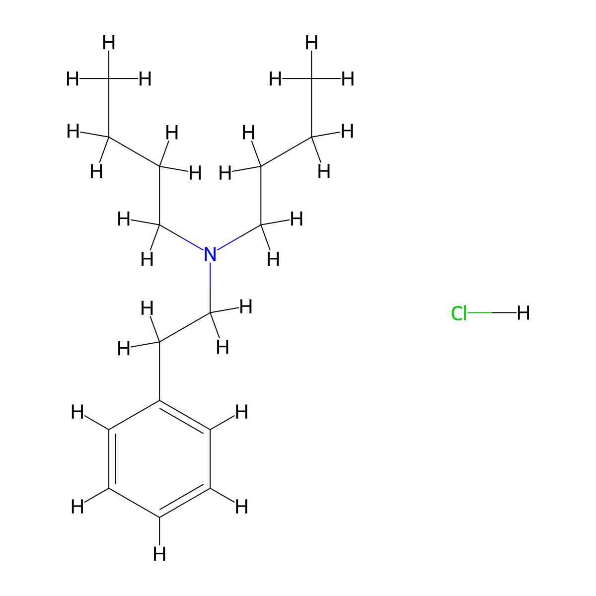 Benzeneethanamine, N,N-dibutyl-, hydrochloride (1:1) molecular structure, CAS 14180-18-8