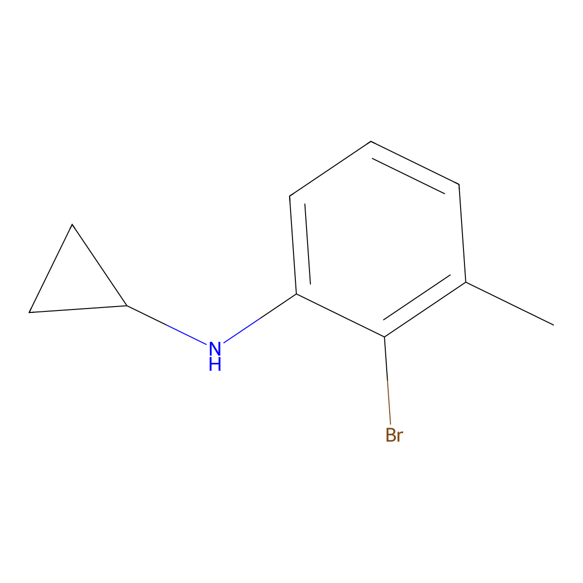 2-bromo-N-cyclopropyl-3-methylaniline molecular structure, CAS 1418014-12-6