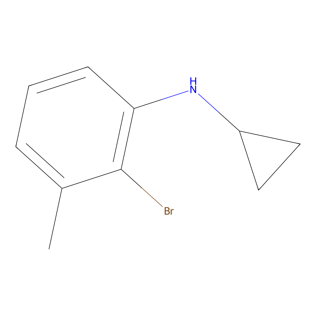2-bromo-N-cyclopropyl-3-methylaniline molecular structure, CAS 1418014-12-6