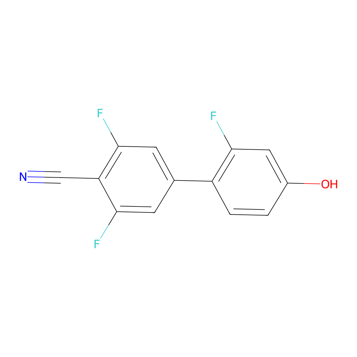 2',3,5-Trifluoro-4'-hydroxy-[1,1'-biphenyl]-4-carbonitrile molecular structure, CAS 1418016-31-5