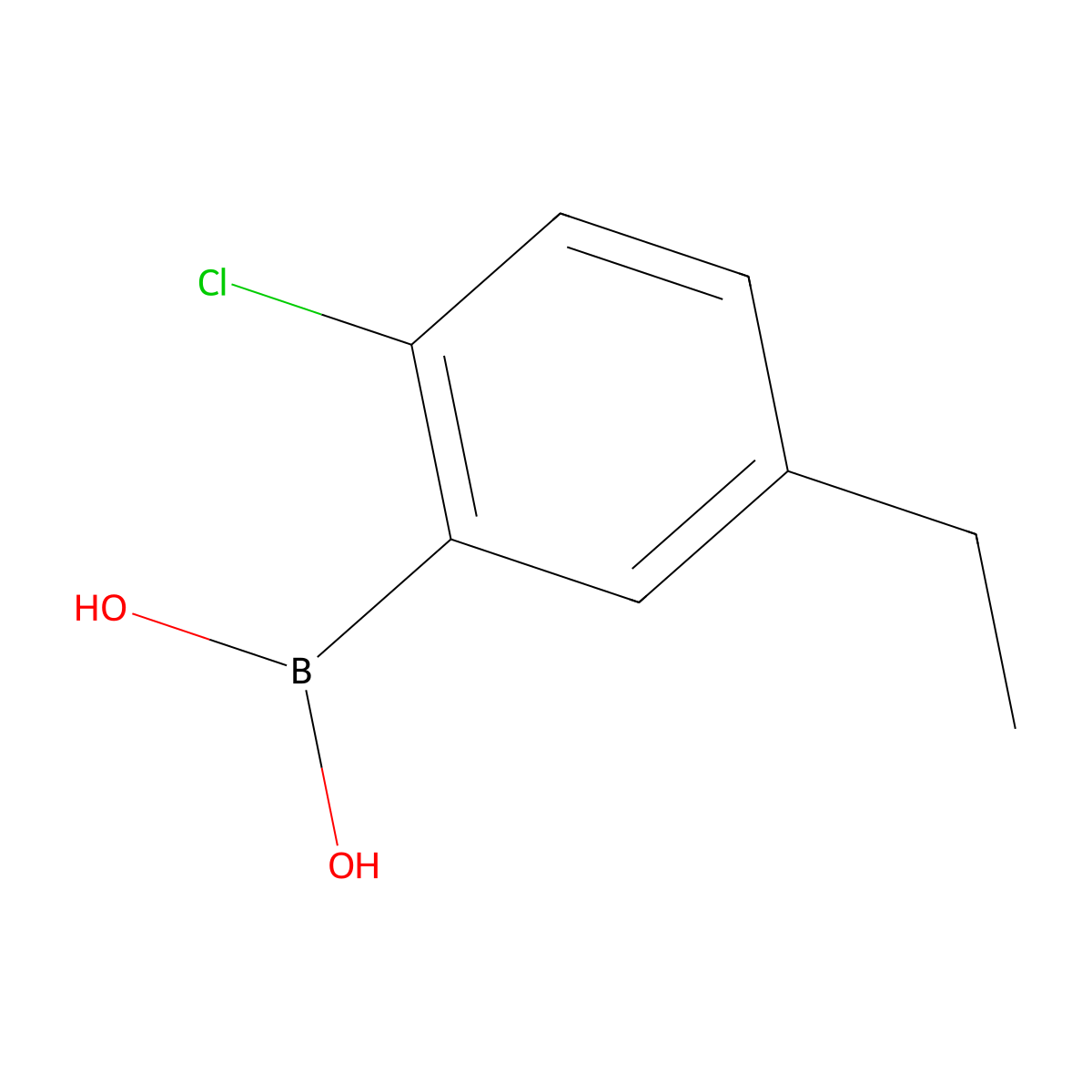 (2-Chloro-5-ethylphenyl)boronic acid molecular structure, CAS 1418023-51-4