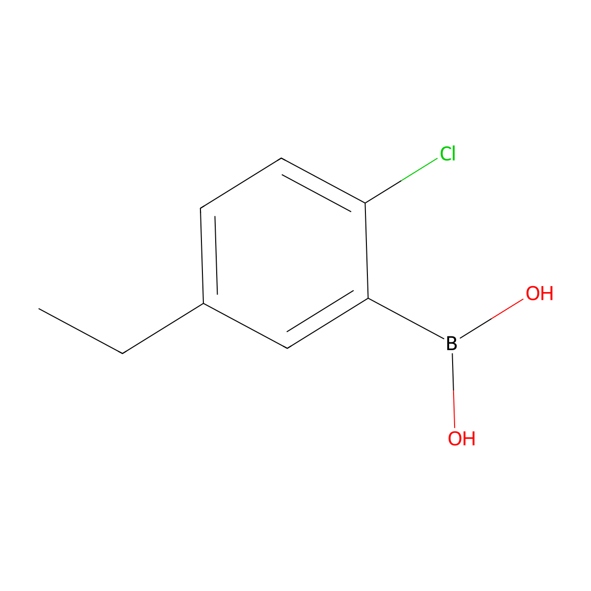 (2-Chloro-5-ethylphenyl)boronic acid molecular structure, CAS 1418023-51-4