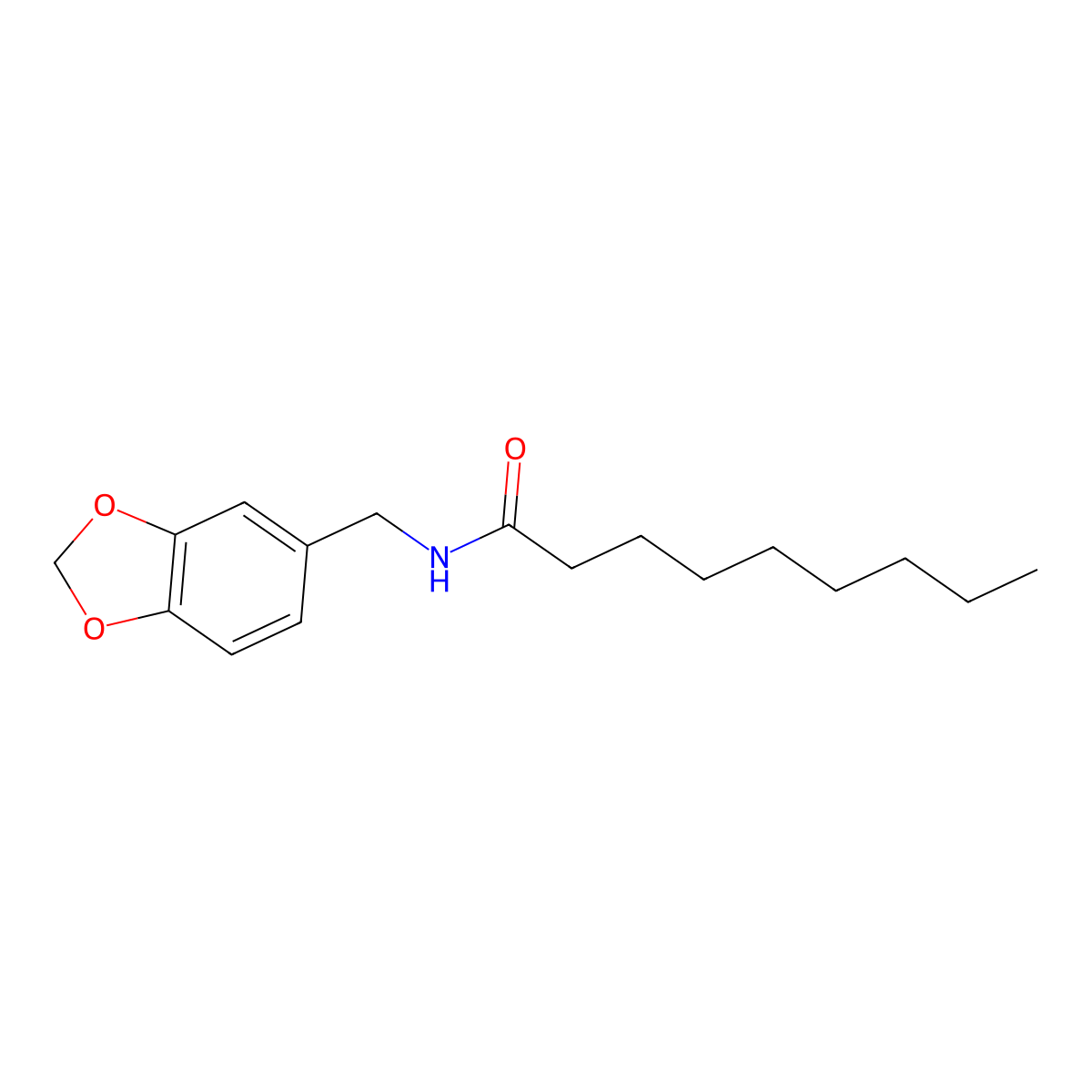 Nonanamide, N-(1,3-benzodioxol-5-ylmethyl)- molecular structure, CAS 141803-93-2